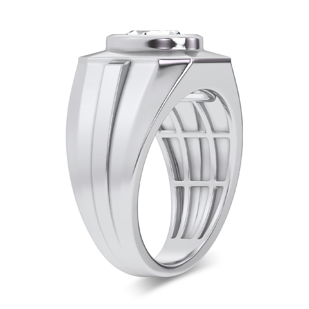 14K 3.00CT Lab Diamond Mens Ring