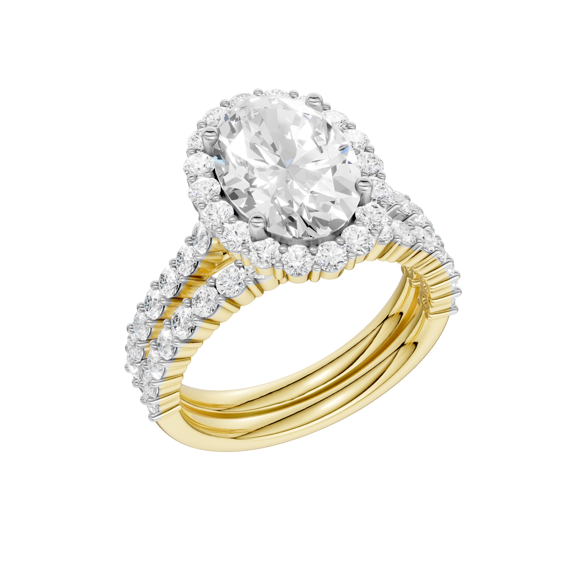 14K 4.00CT Diamond Bridal Set
