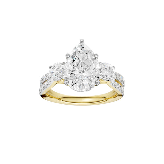 14K 4.00CT Lab Grown Diamond Engagement Ring