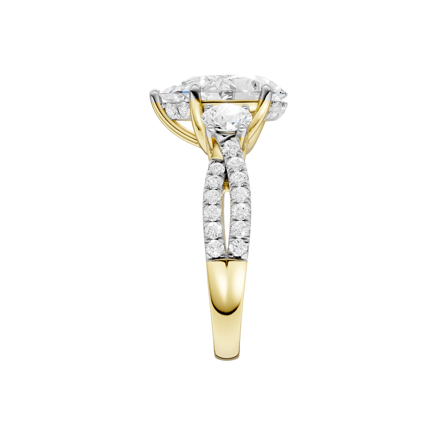 14K 4.00CT Lab Grown Diamond Engagement Ring