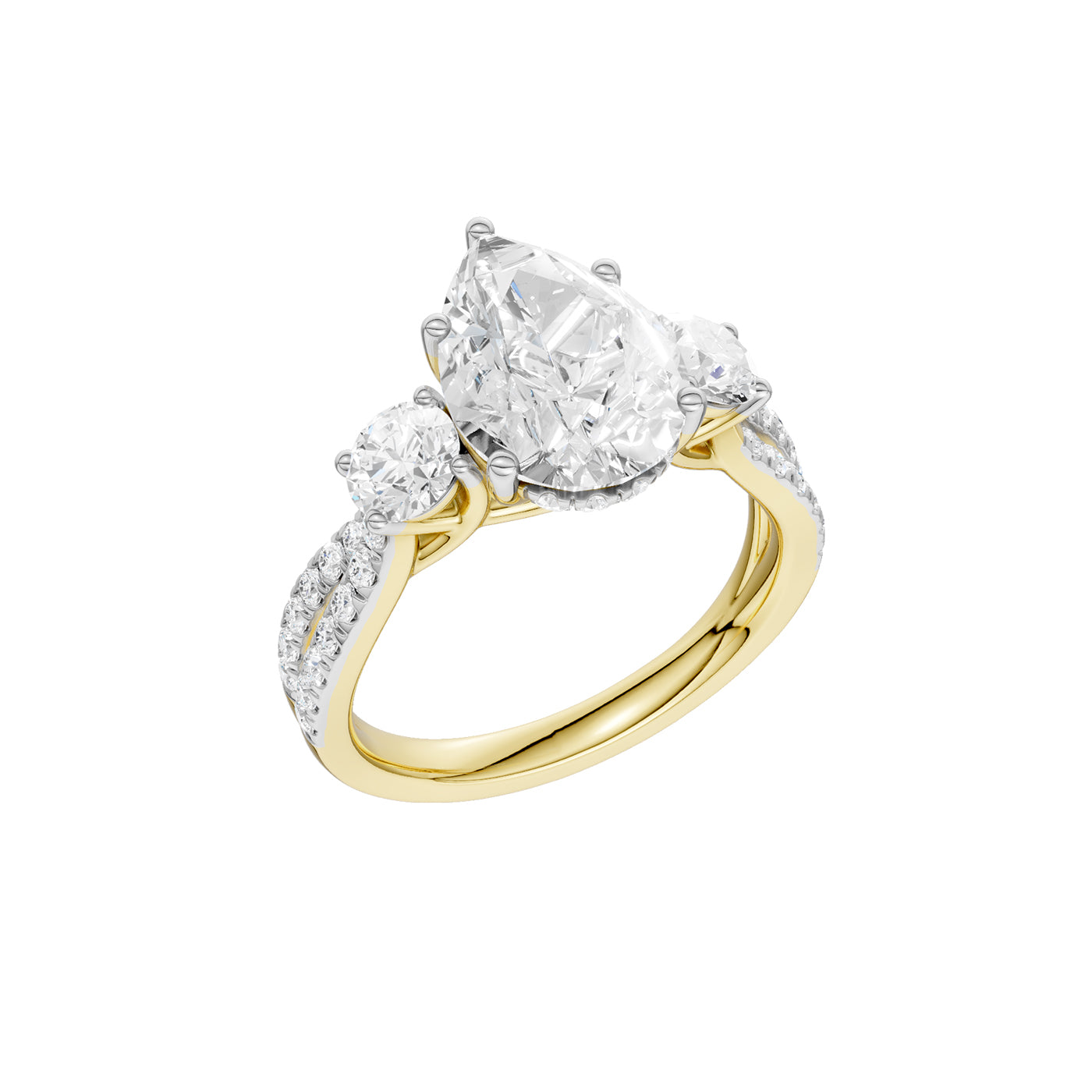 14K 4.00CT Lab Grown Diamond Engagement Ring