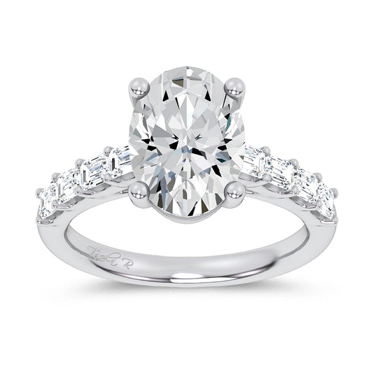14K 3.60CT Certified Lab Grown Engagement Ring