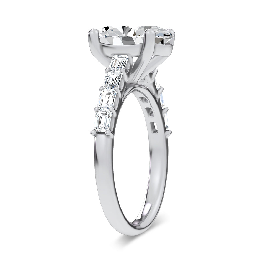 14K 3.60CT Certified Lab Grown Engagement Ring
