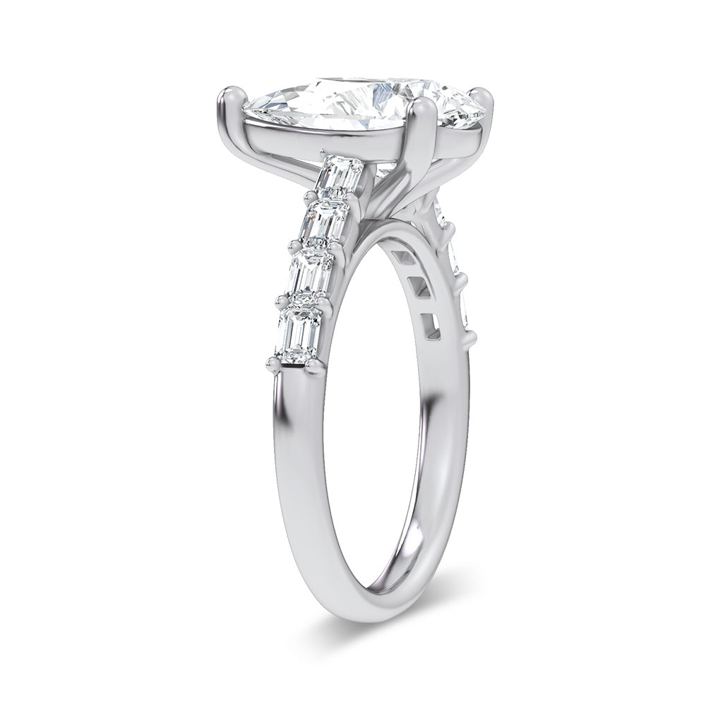 14K 3.64CT Certified Lab Grown Engagement Ring