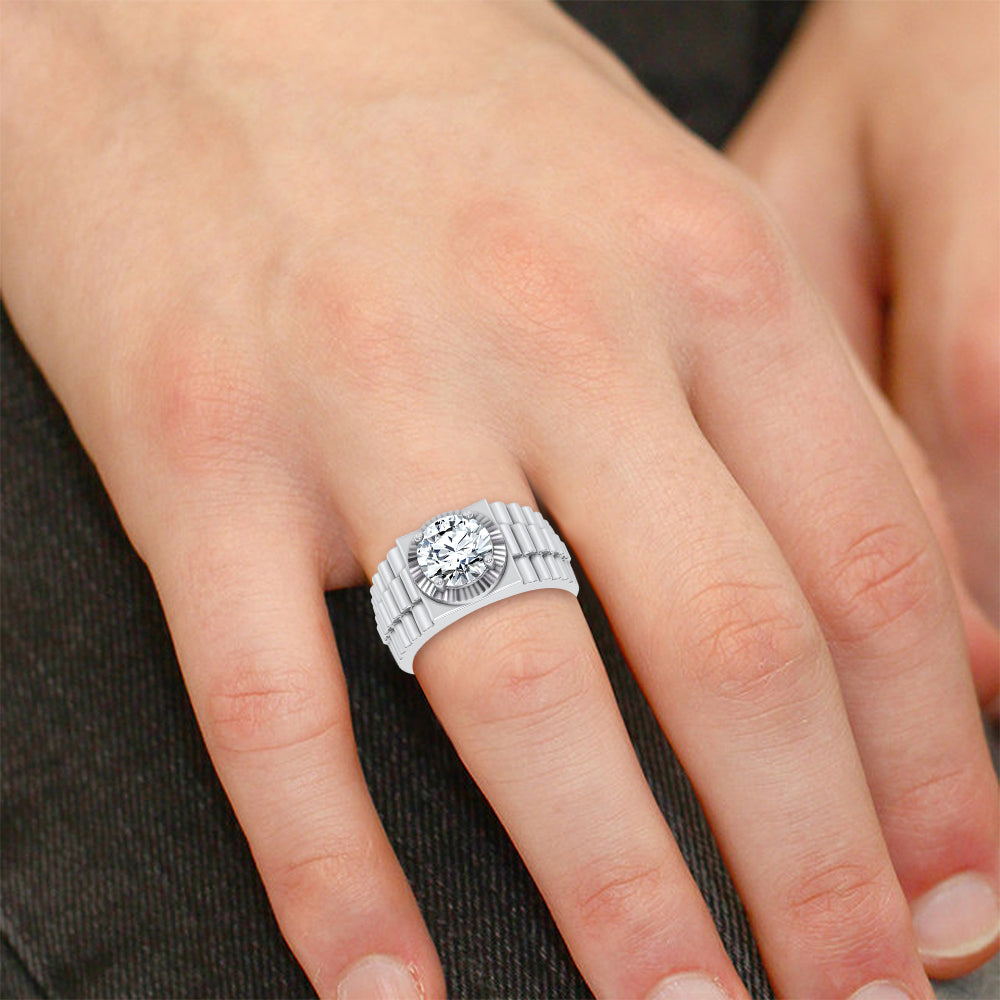 14K 2.00CT Certified Lab Grown Mens Ring