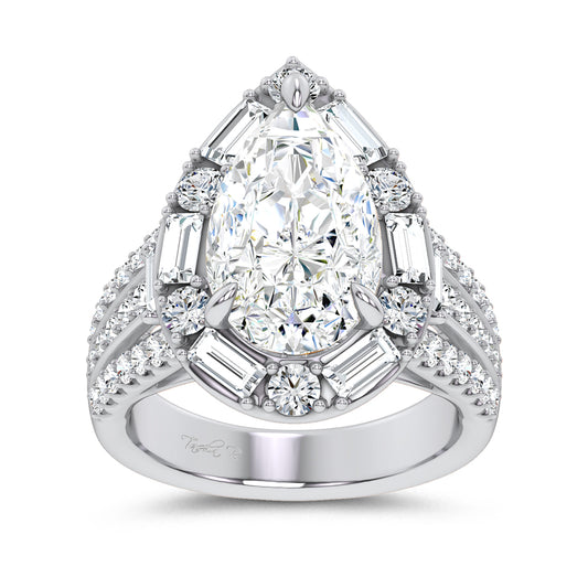 14K 6.60CT Certified Lab Grown Engagement Ring