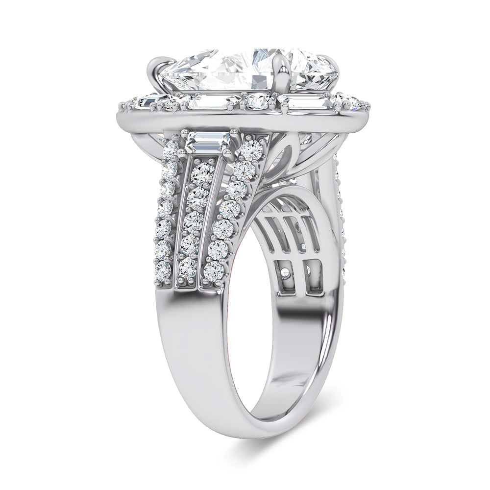 14K 6.60CT Certified Lab Grown Engagement Ring