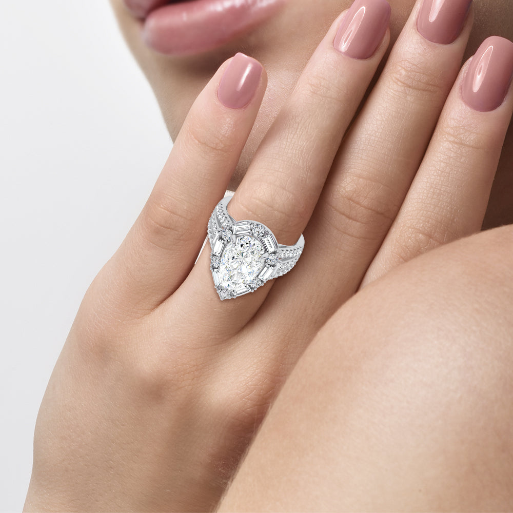 14K 6.60CT Certified Lab Grown Engagement Ring
