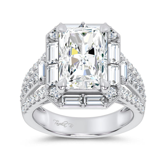 14K 6.60CT Certified Lab Grown Engagement Ring