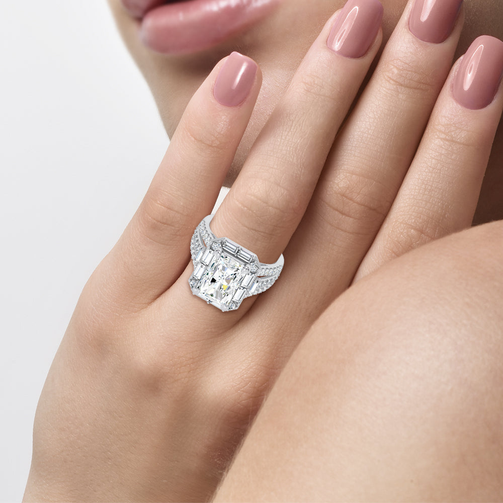14K 6.60CT Certified Lab Grown Engagement Ring