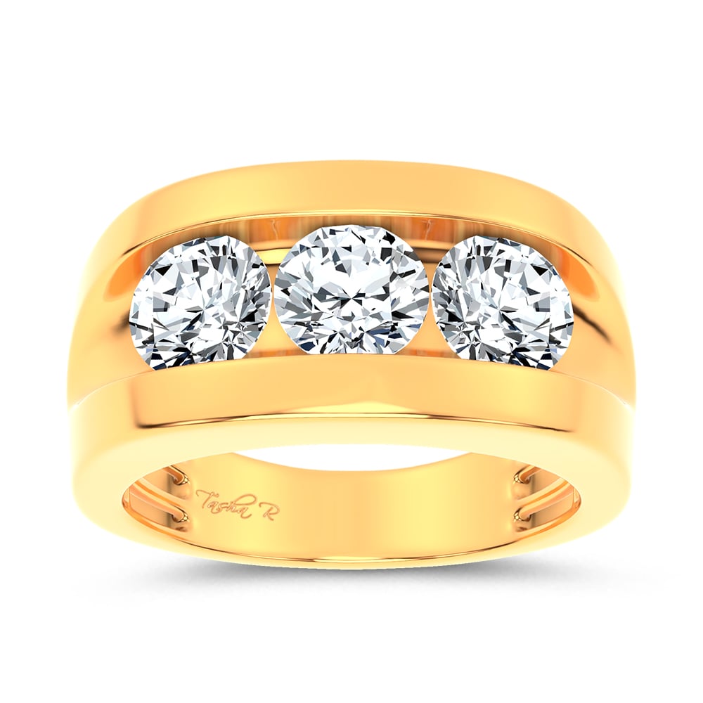 14K 3.20CT Certified Lab Grown Mens Ring