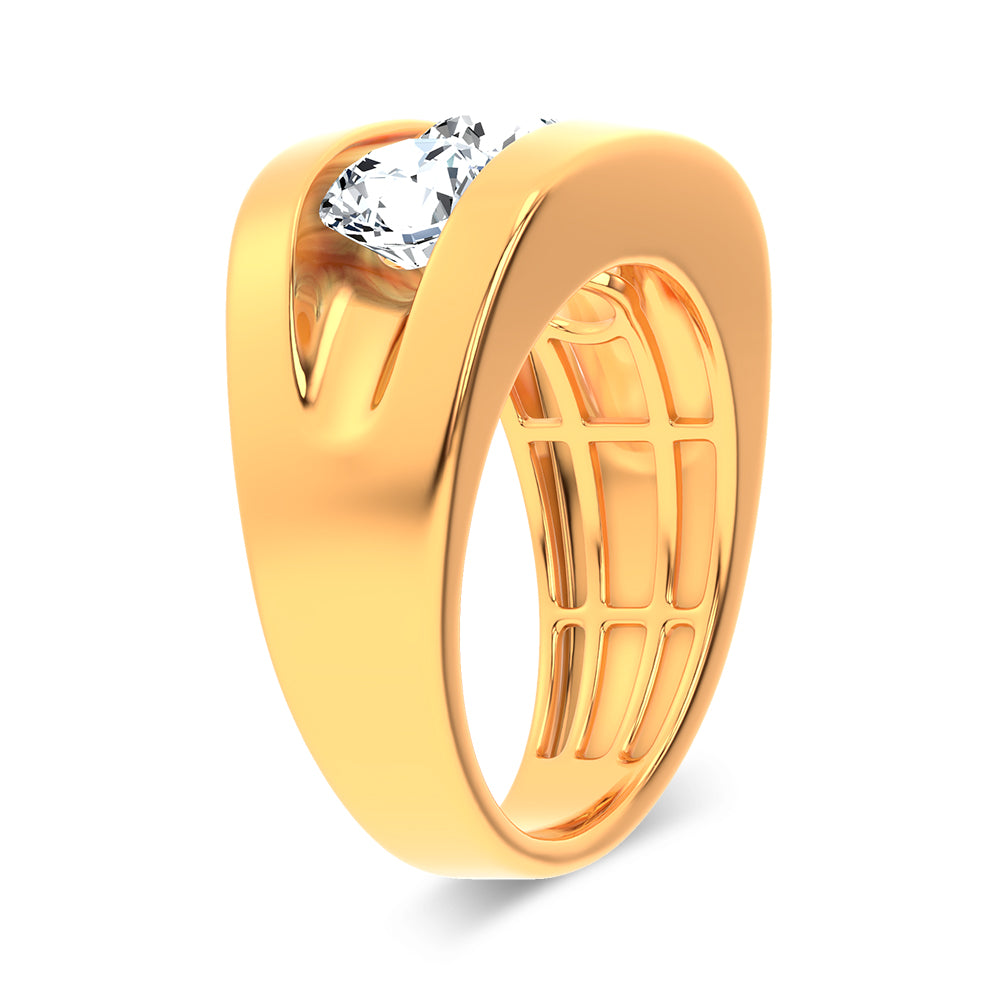 14K 3.20CT Certified Lab Grown Mens Ring