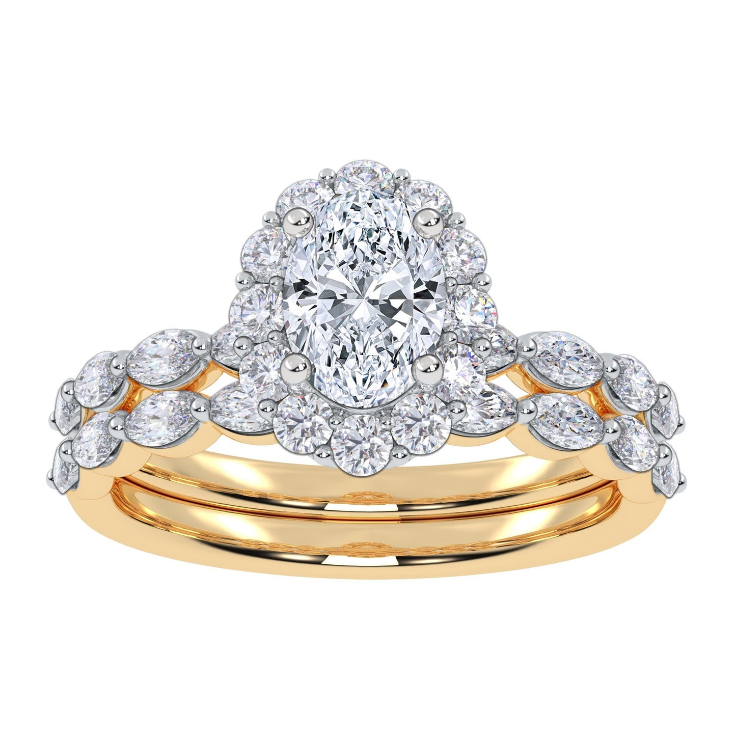 10K 1.25CT Certified Lab Grown Diamond Bridal Set