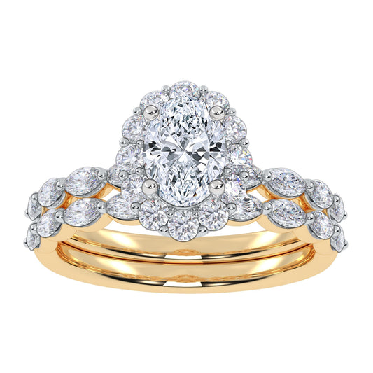 10K 1.25CT Certified Lab Grown Diamond Bridal Set