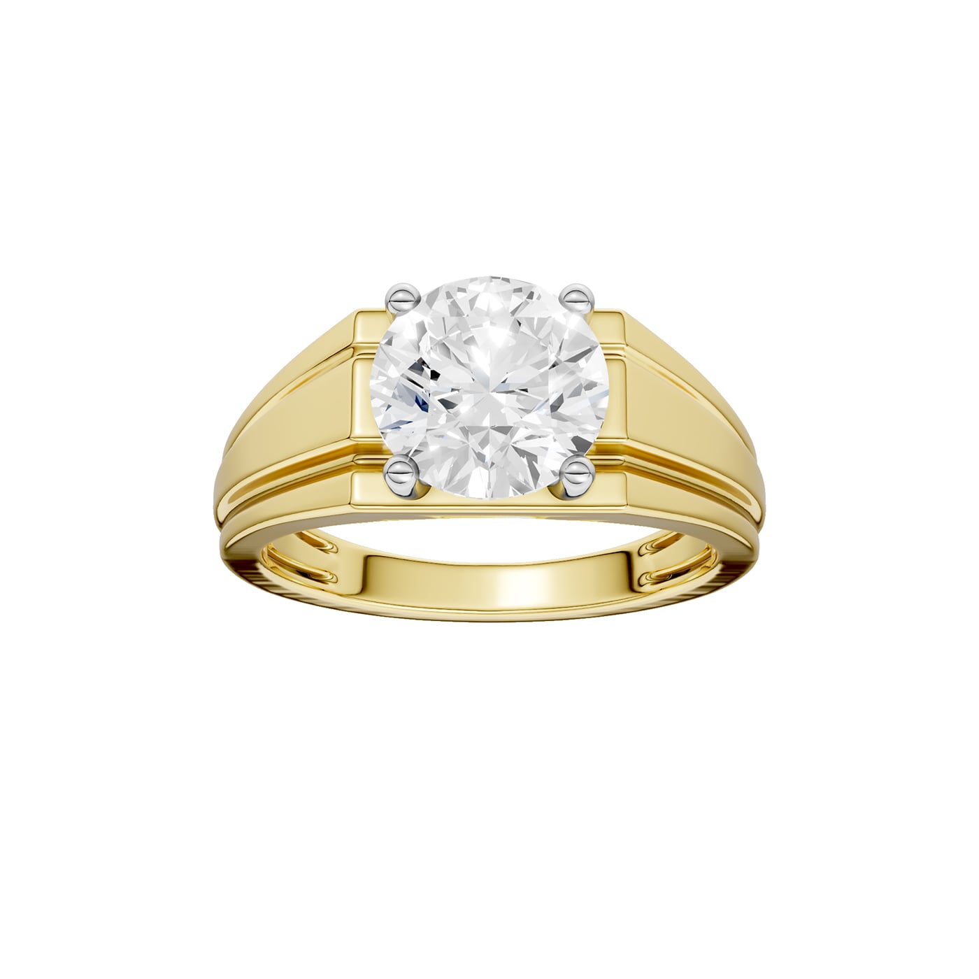 14K 3.00CT Certified Lab Grown Diamond Mens Ring