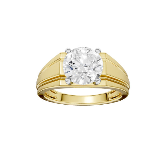 14K 3.00CT Certified Lab Grown Diamond Mens Ring
