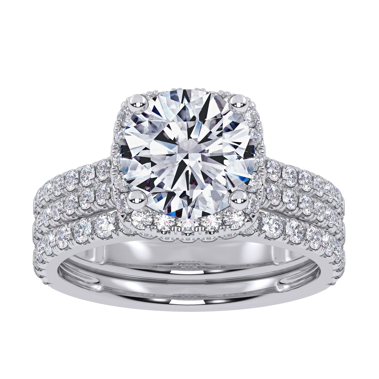 14K 2.54CT Certified Lab Grown Diamond Bridal Set