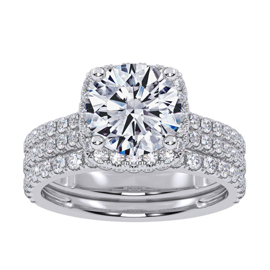 14K 2.54CT Certified Lab Grown Diamond Bridal Set
