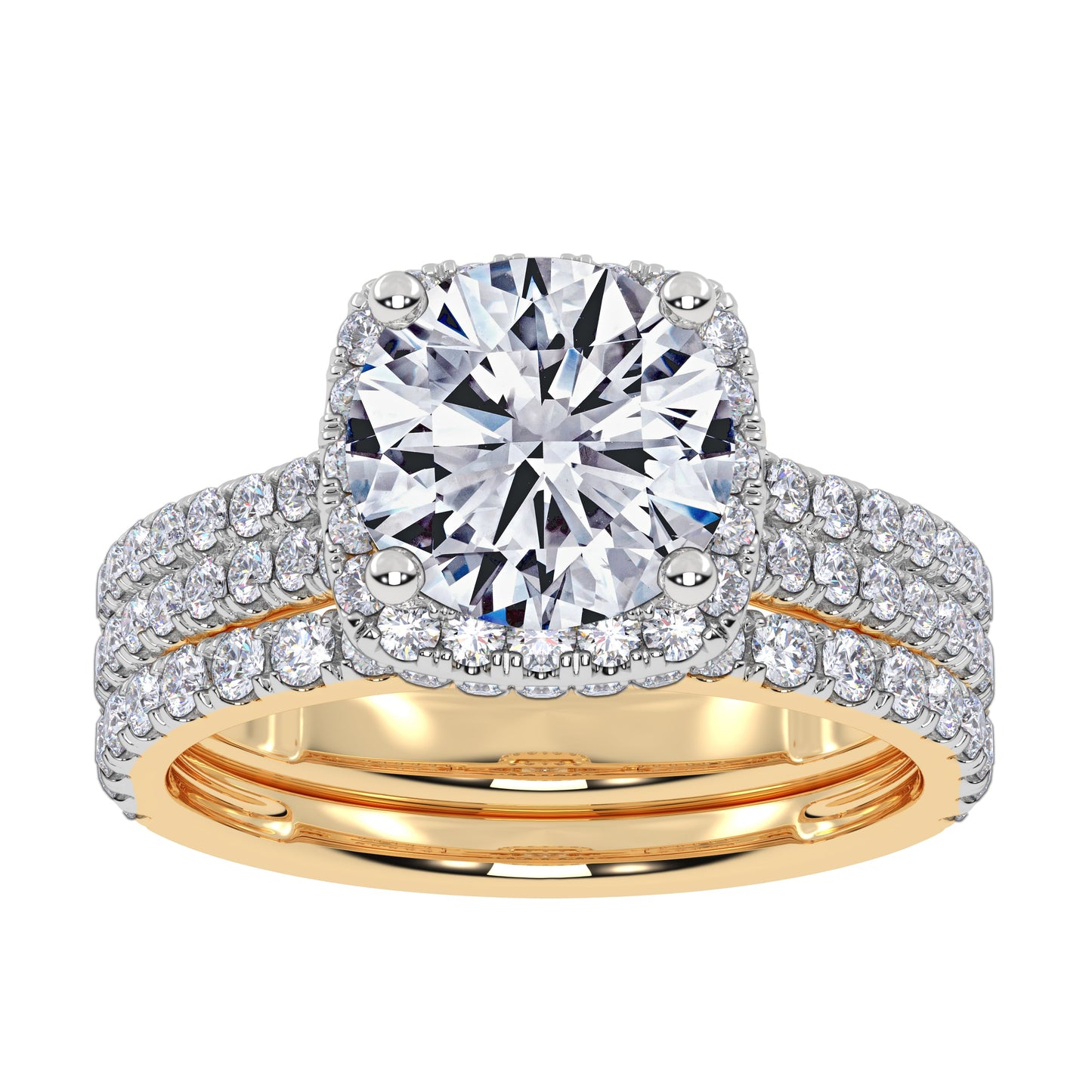14K 2.54CT Certified Lab Grown Diamond Bridal Set