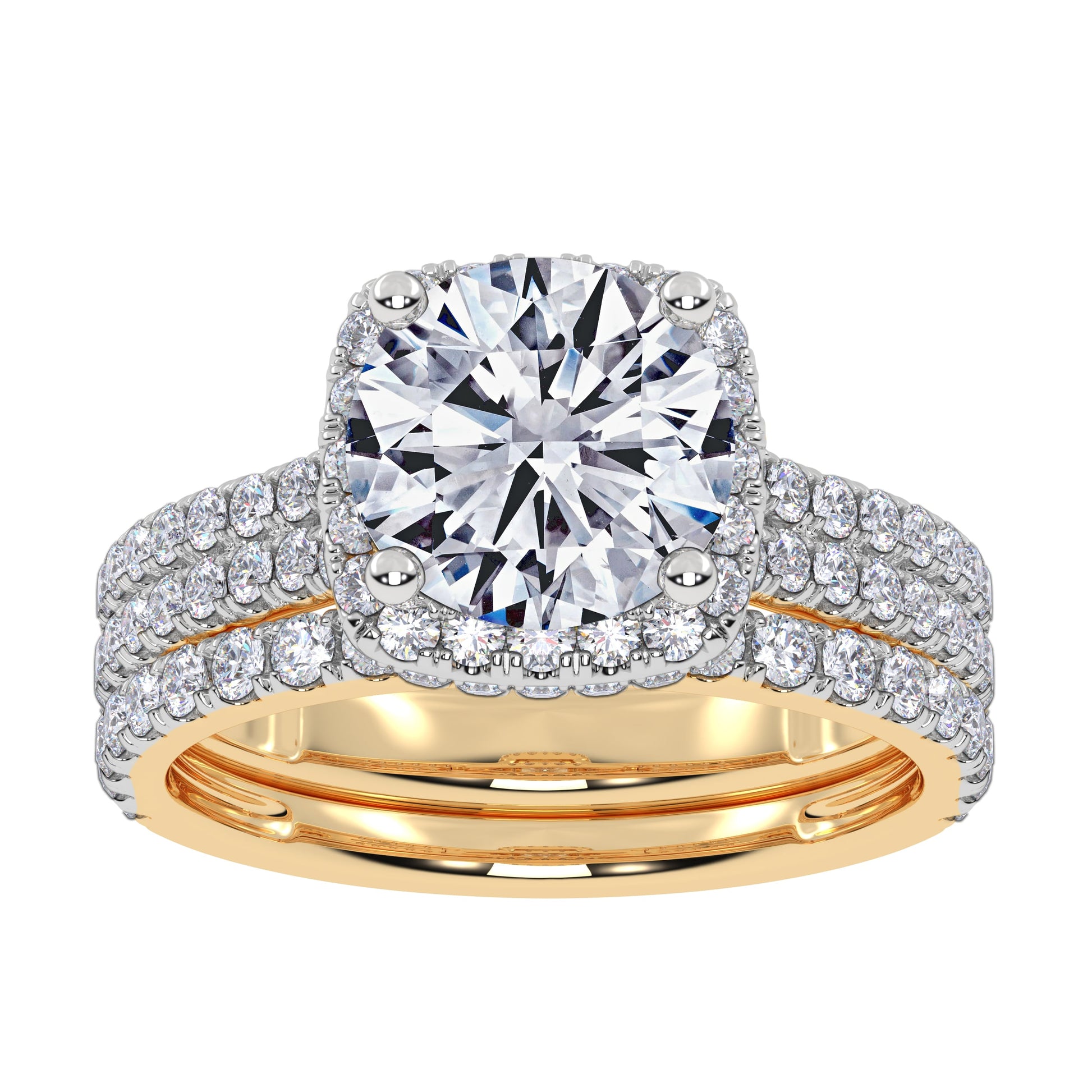 14K 2.54CT Certified Lab Grown Diamond Bridal Set