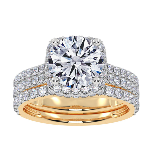 14K 2.54CT Certified Lab Grown Diamond Bridal Set