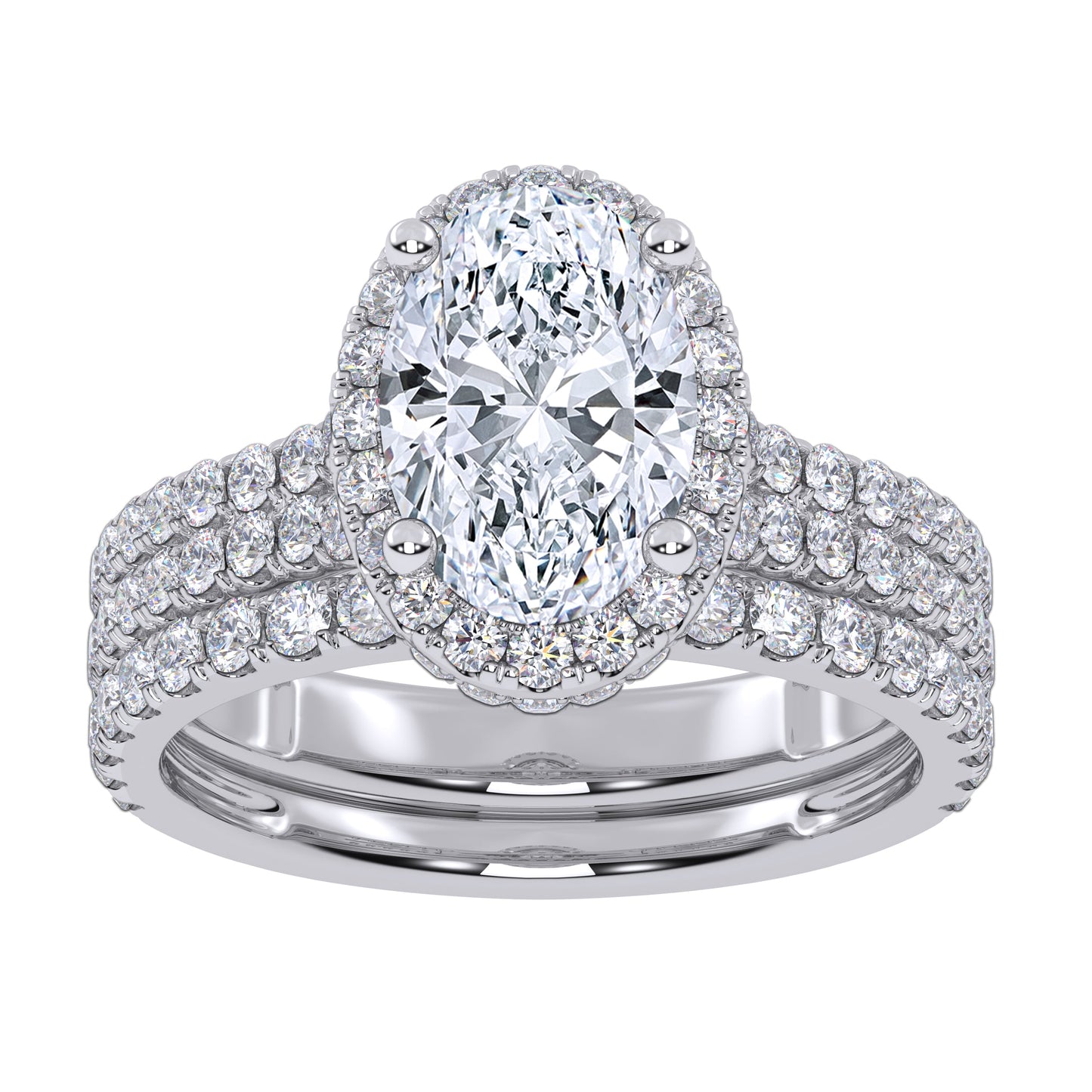 14K 2.54CT Certified Lab Grown Diamond Bridal Set