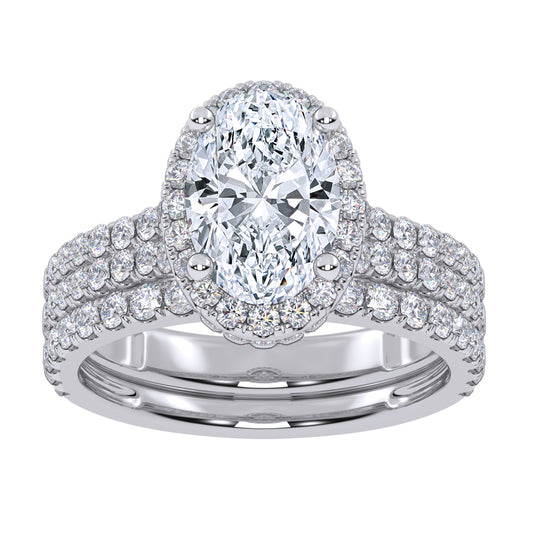 14K 2.54CT Certified Lab Grown Diamond Bridal Set