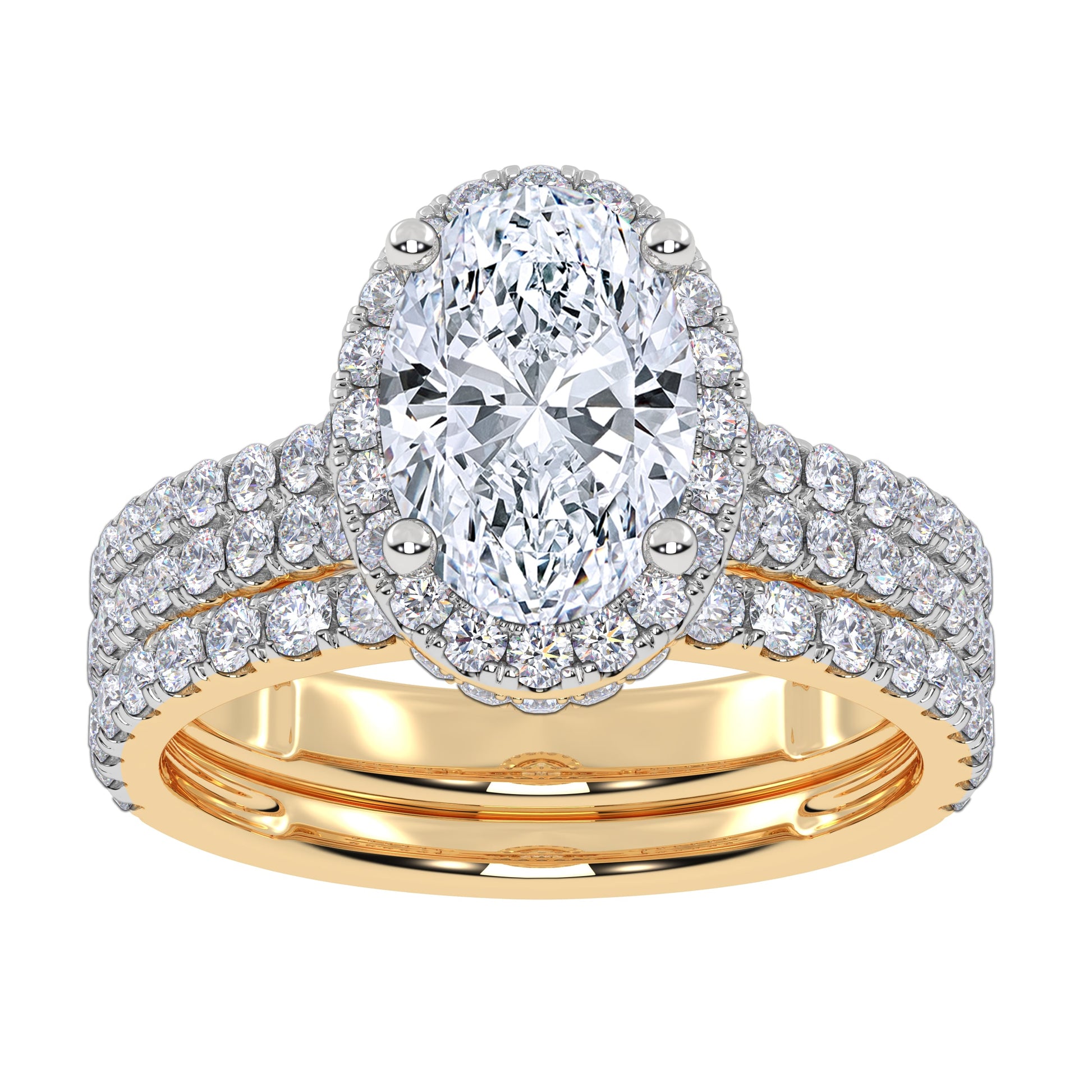 14K 2.54CT Certified Lab Grown Diamond Bridal Set