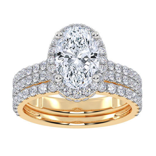 14K 2.54CT Certified Lab Grown Diamond Bridal Set