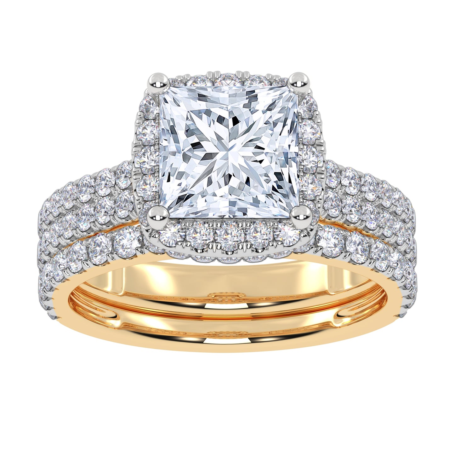 14K 2.54CT Certified Lab Grown Diamond Bridal Set