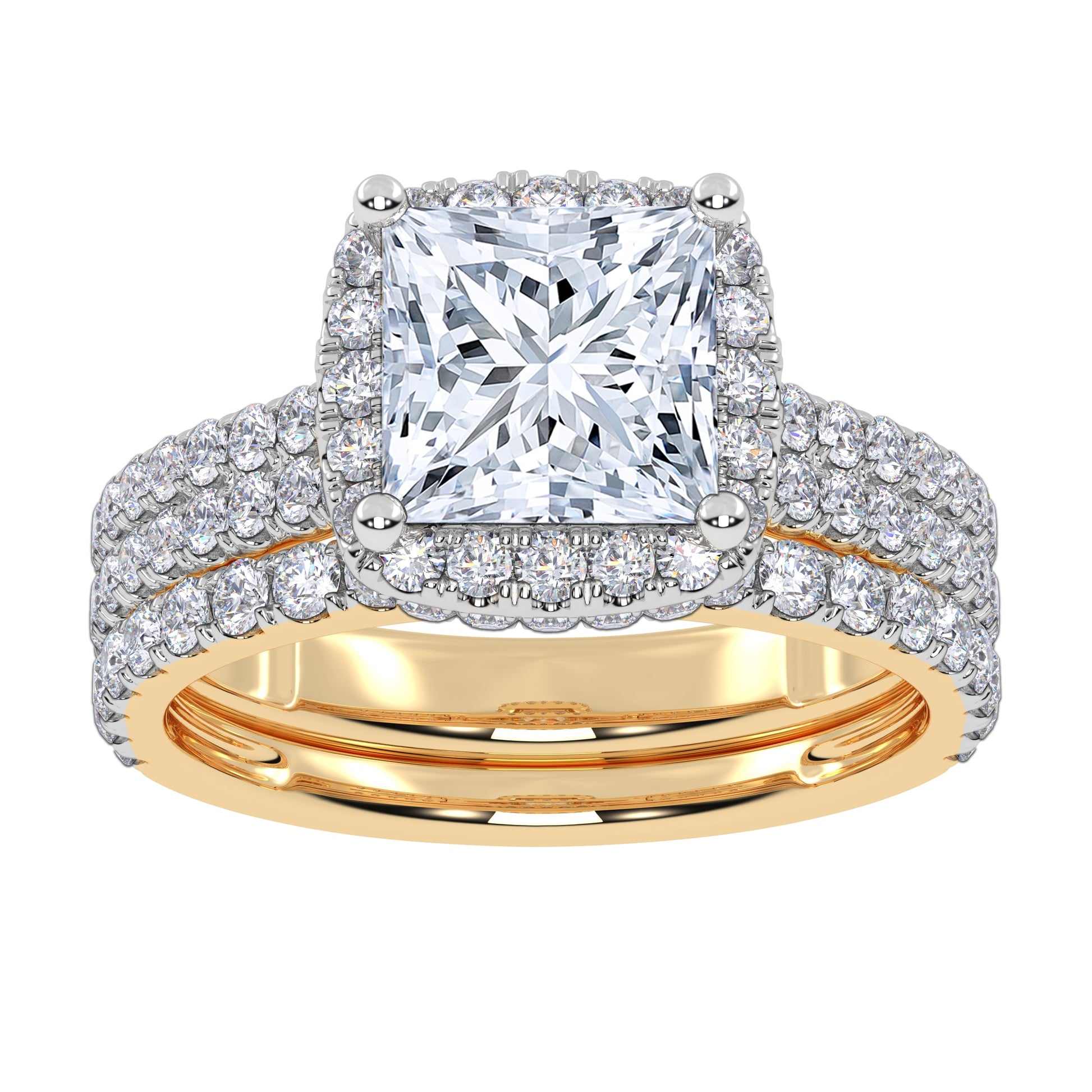 14K 2.54CT Certified Lab Grown Diamond Bridal Set