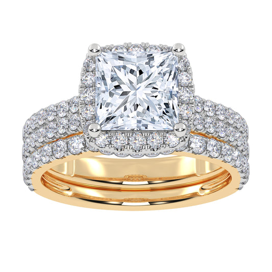 14K 2.54CT Certified Lab Grown Diamond Bridal Set