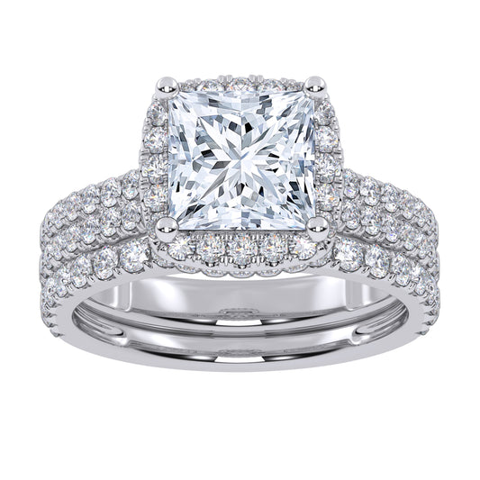 10K 2.54CT Certified Lab Grown Diamond Bridal Set