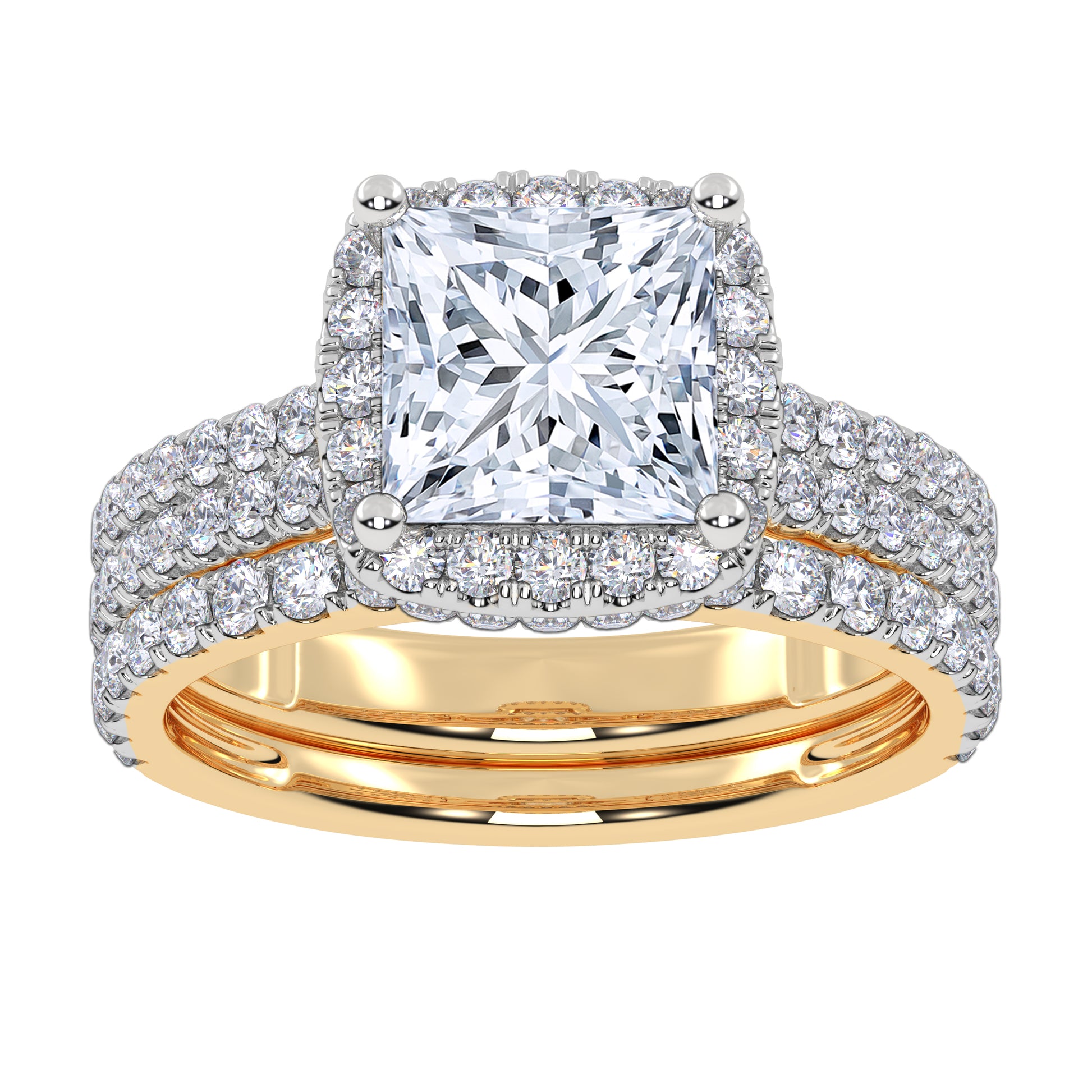 10K 2.54CT Certified Lab Grown Diamond Bridal Set