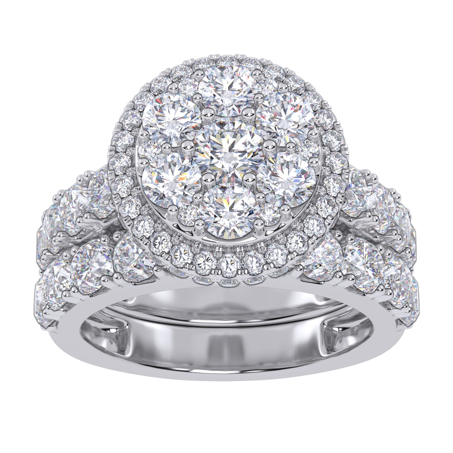 10K 3.00CT Certified Lab Grown Diamond Bridal Set