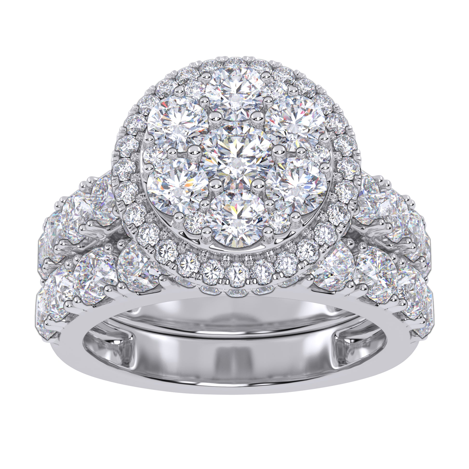 10K 3.00CT Certified Lab Grown Diamond Bridal Set