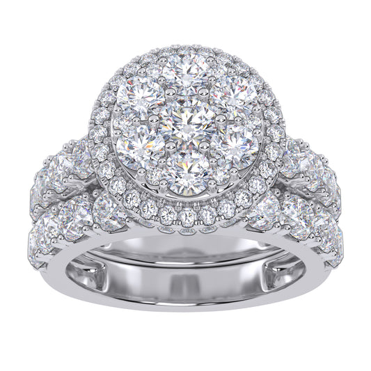 10K 3.00CT Certified Lab Grown Diamond Bridal Set