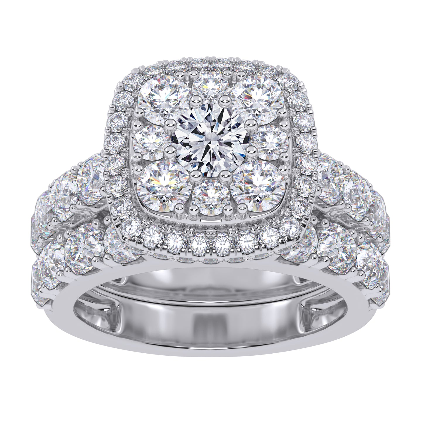 10K 3.00CT Certified Lab Grown Diamond Bridal Set