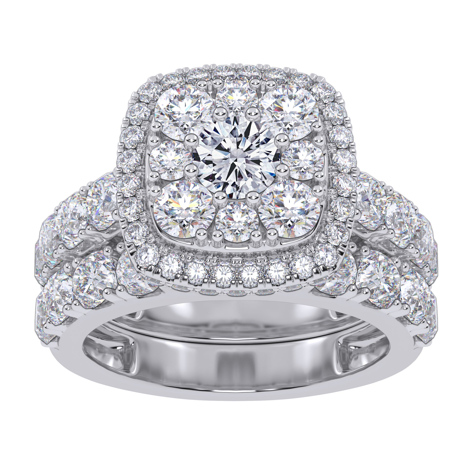 10K 3.00CT Certified Lab Grown Diamond Bridal Set