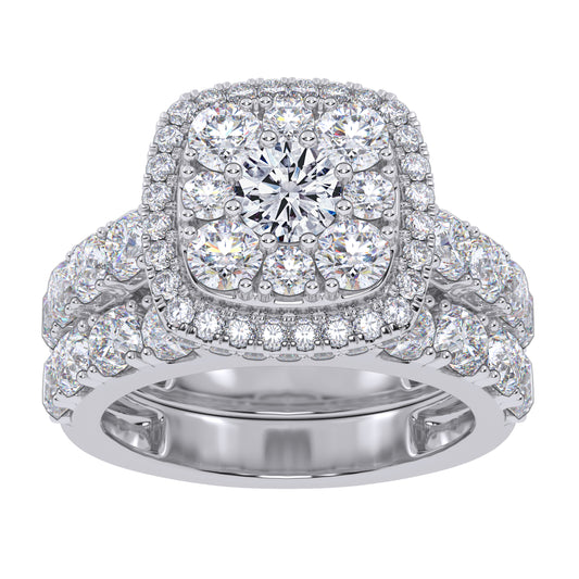 10K 3.00CT Certified Lab Grown Diamond Bridal Set