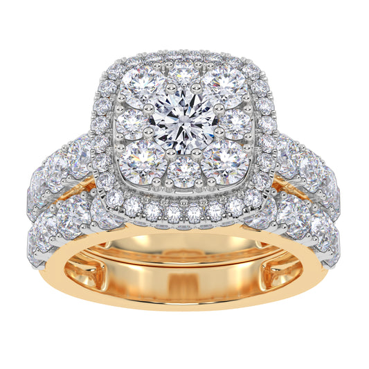 10K 3.00CT Certified Lab Grown Diamond Bridal Set