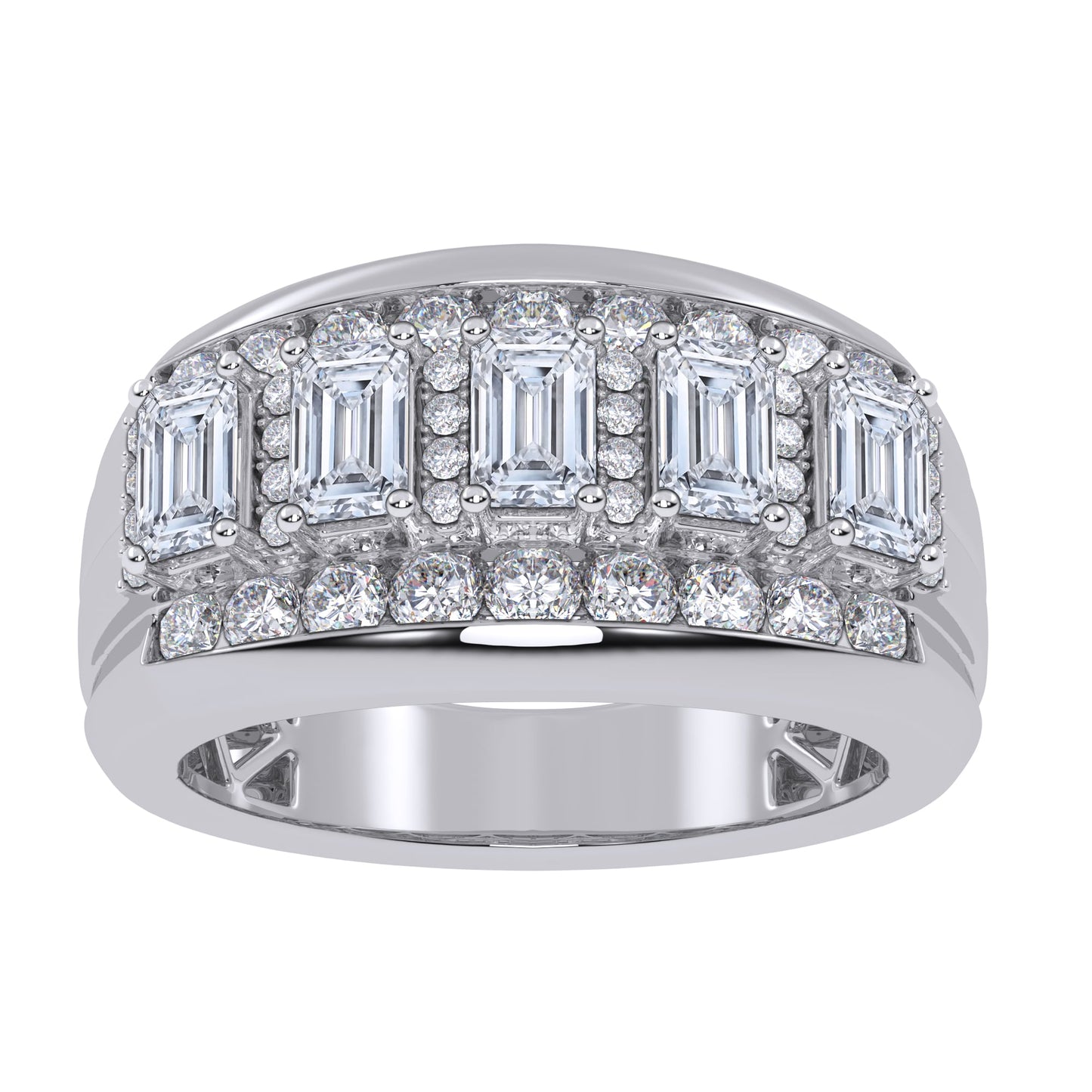 14K 3.50CT Certified Lab Grown Mens Band