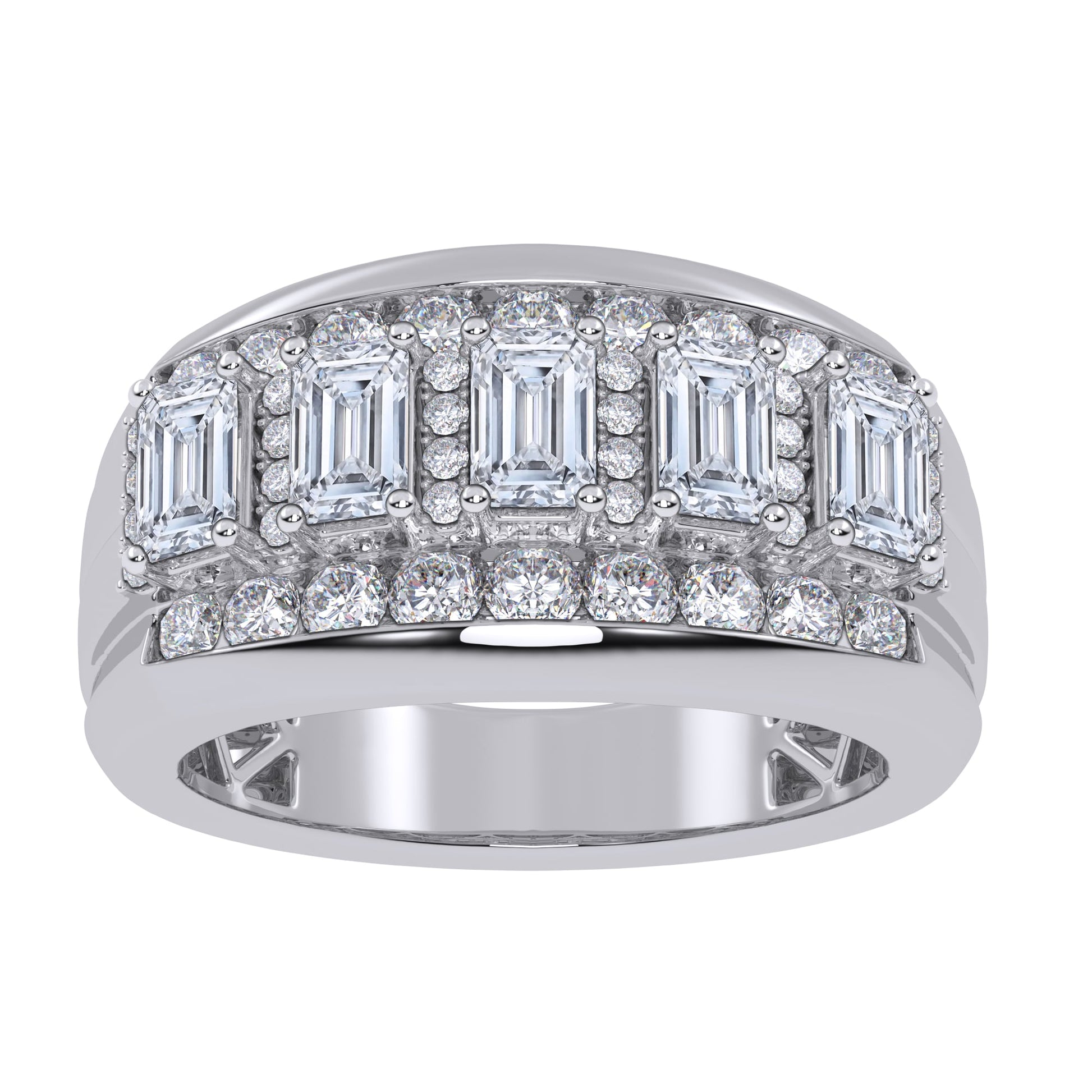 14K 3.50CT Certified Lab Grown Mens Band