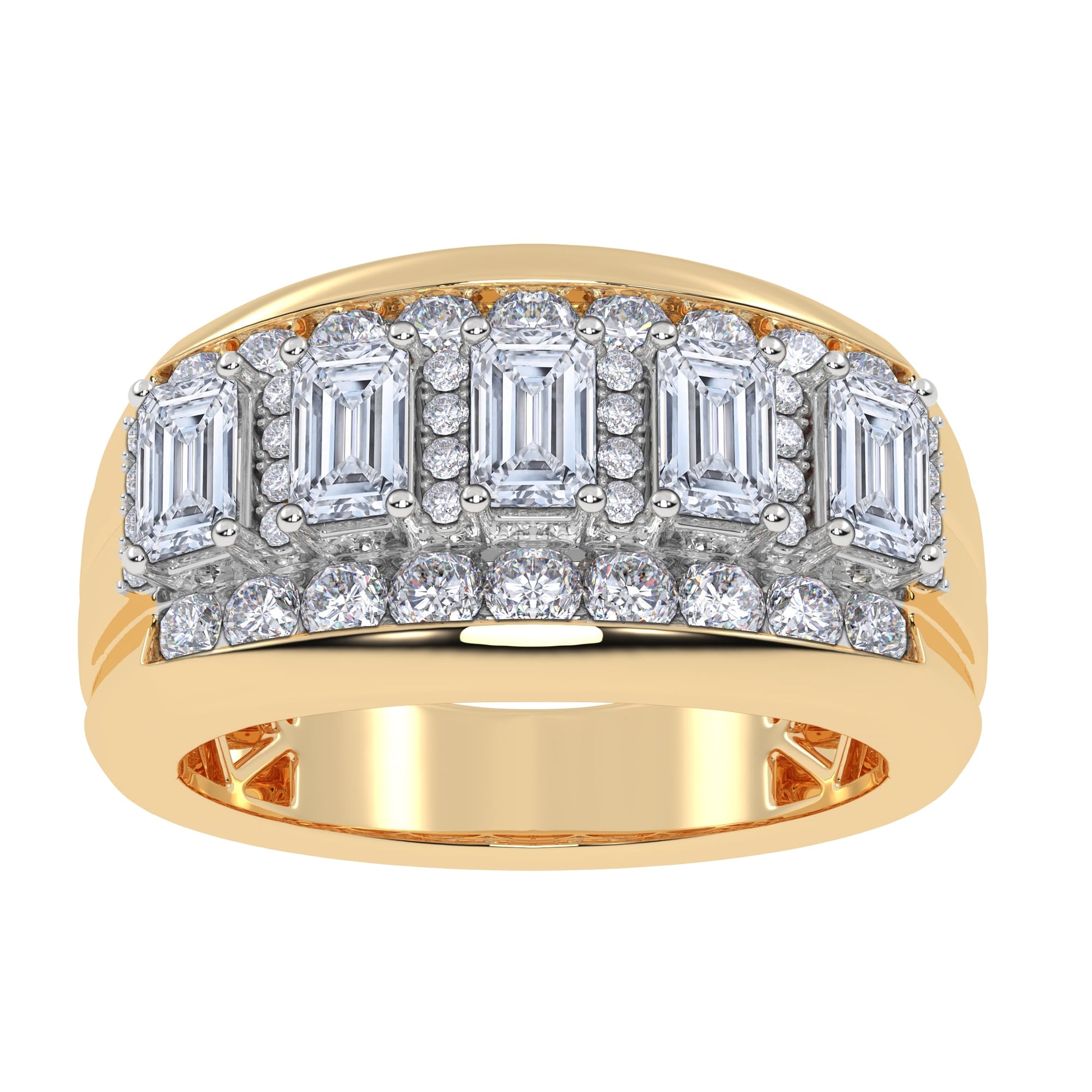 14K 3.50CT Certified Lab Grown Mens Band