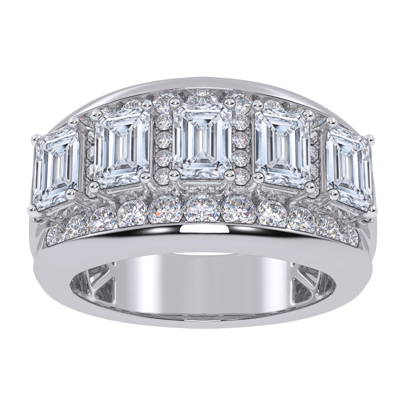 14K 5.00CT Certified Lab Grown Mens Band