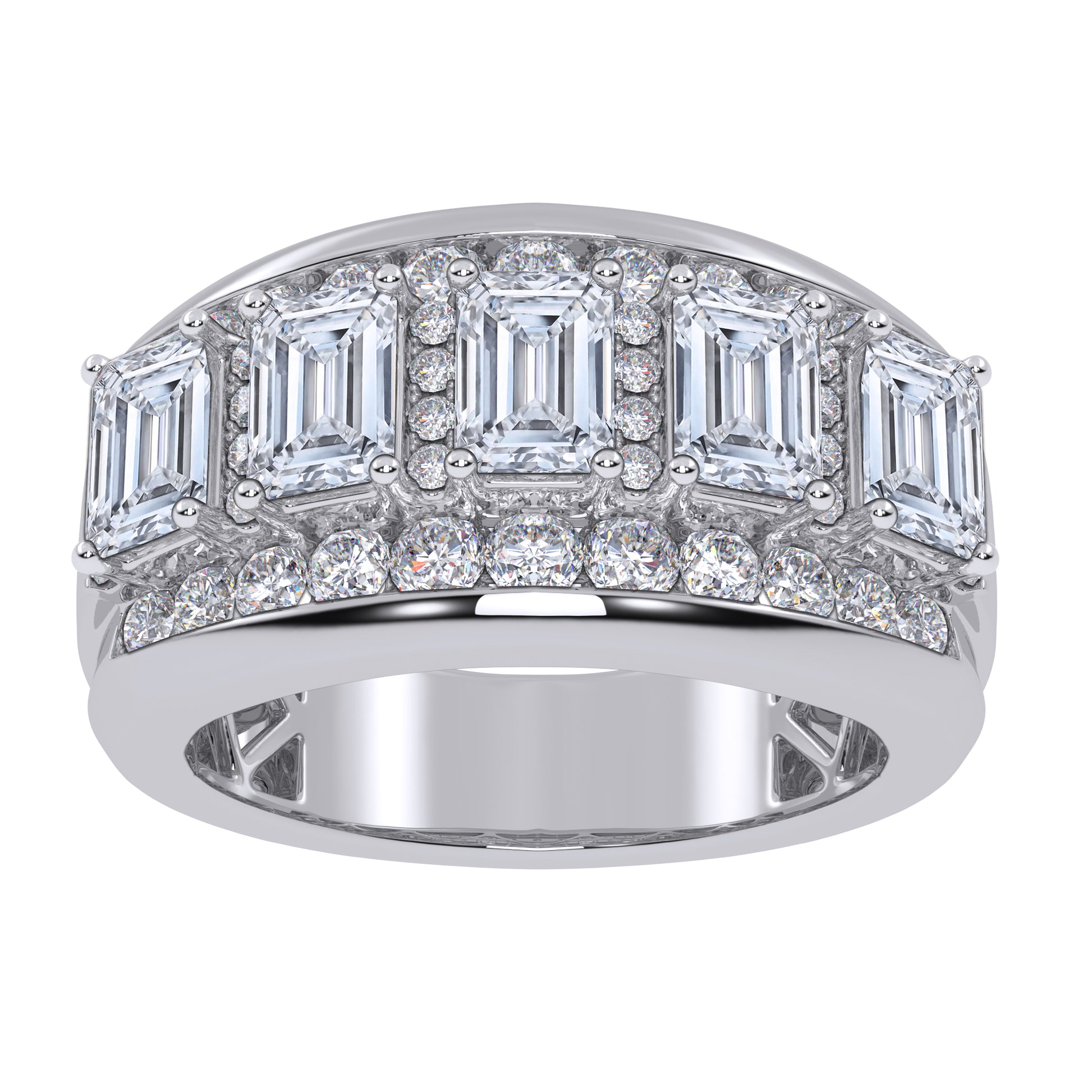 14K 5.00CT Certified Lab Grown Mens Band