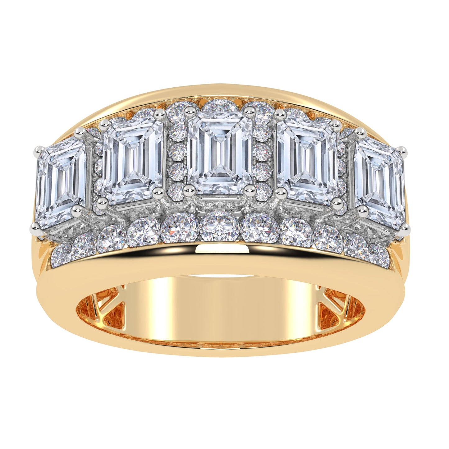 14K 5.00CT Certified Lab Grown Mens Band