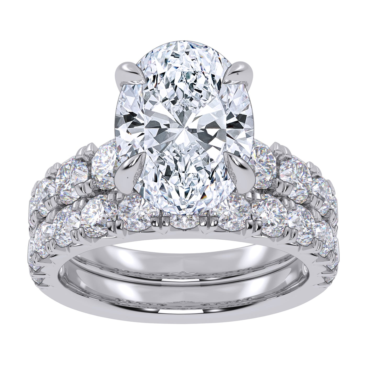 14K 5.04CT Certified Lab Grown Diamond Bridal Set