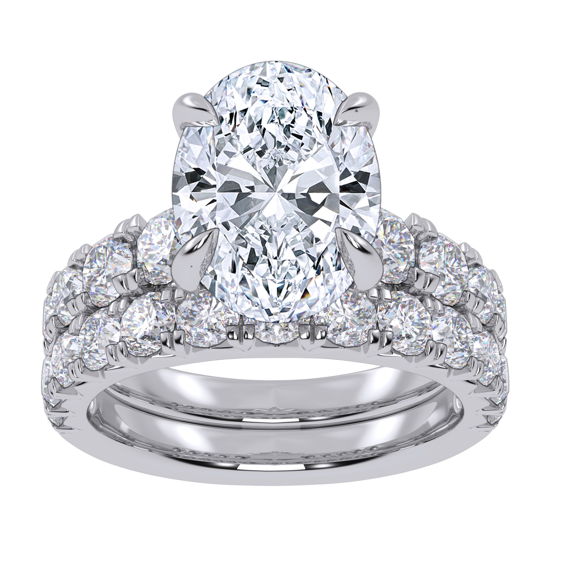 14K 5.04CT Certified Lab Grown Diamond Bridal Set
