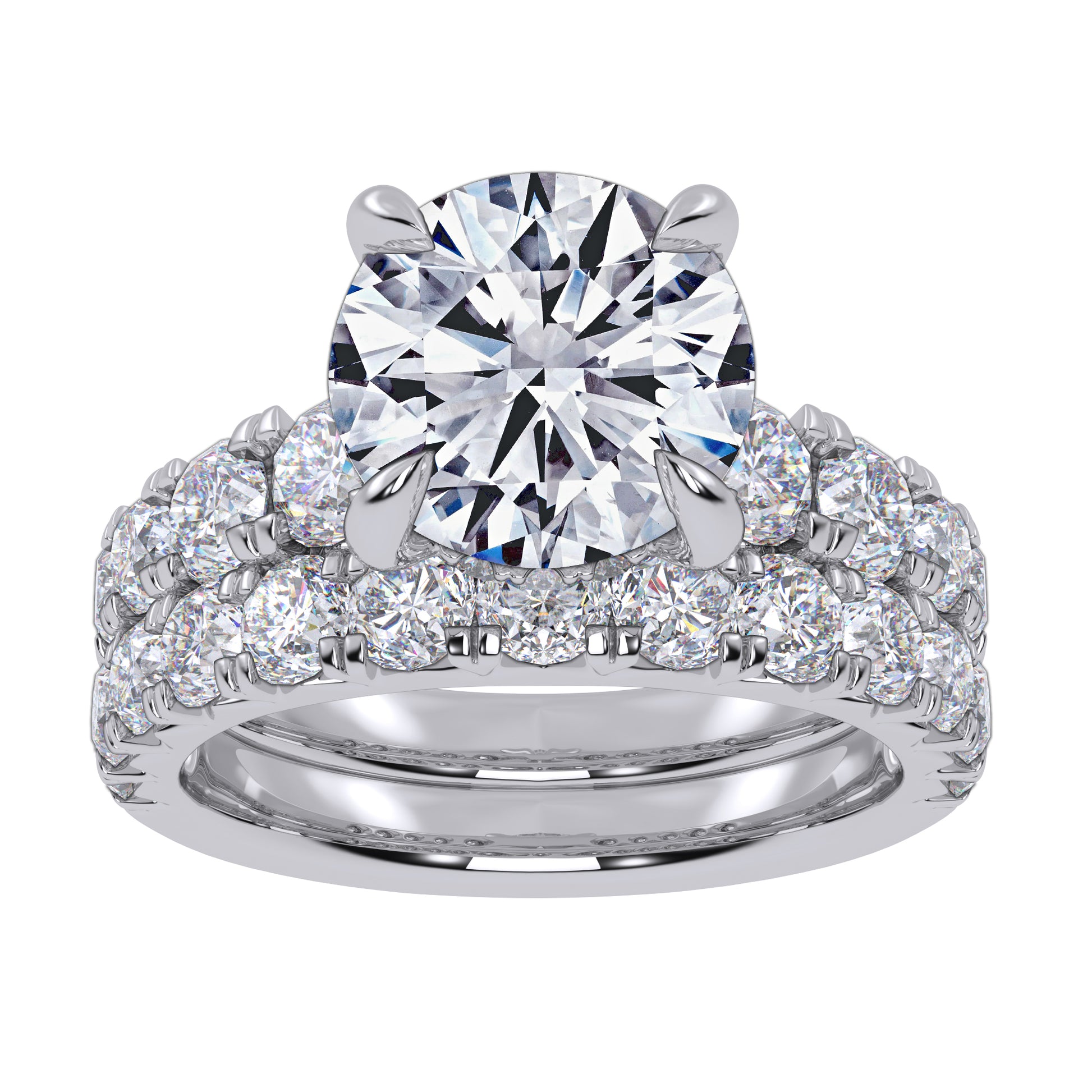 14K 5.04CT Certified Lab Grown Diamond Bridal Set